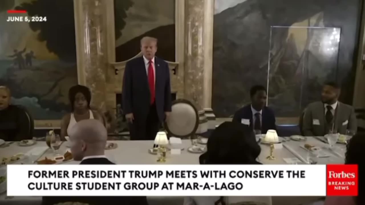 President Trump meets with conservative the culture student group at Mar-a-Lago