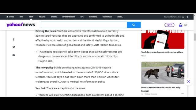 Youtube expanding its censorship of vaccine information to include all negative content