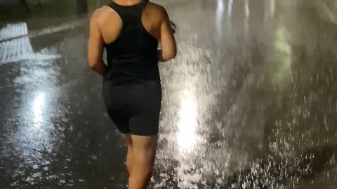 Lightning Strikes Near Runners