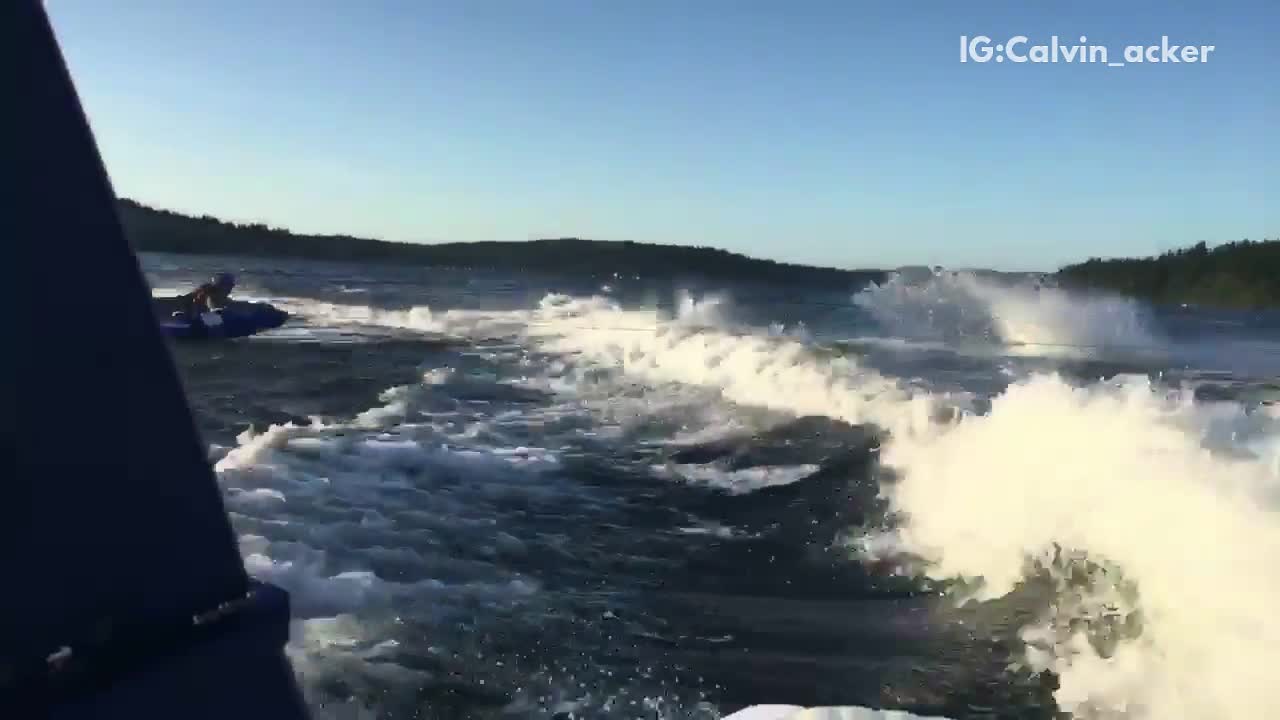 Water ski front flip wipeout