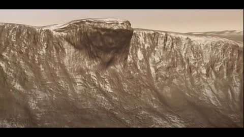 The vast surface of Mars is barren