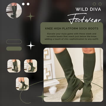 WILD DIVA Footwear Knee High Platform Sock Boots (Fire)🔥