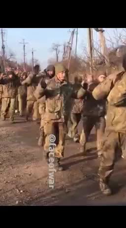 First footage of the 267 Ukrainian marines who surrendered to Russian forces in Mariupol