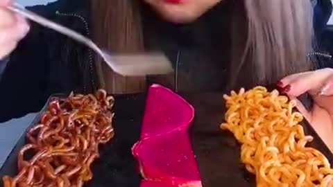 Chinese Mukbang | ASMR Eating Show | Calamari, Fire Noodle, Oysters