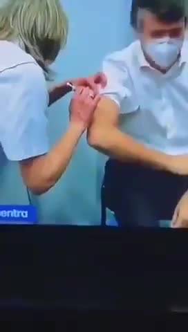 Belgian Prime Minister Getting A Fake Vaccine