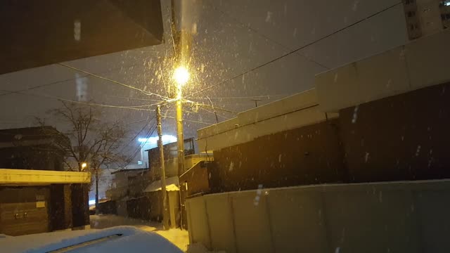 a snowy residential area