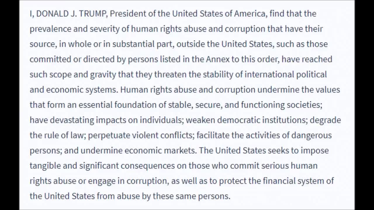 Trump - GITMO - Military Tribunal - Trafficking - EO