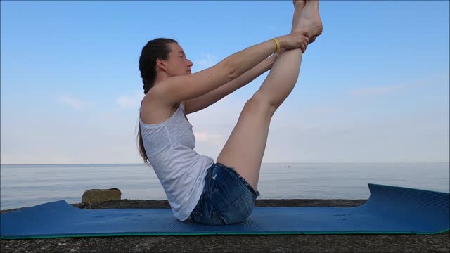 a women stretching exercise