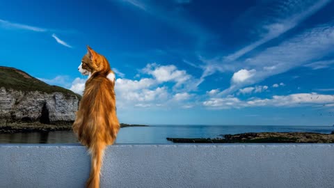 Baby Cat Enjoying at Indian Beach 😍 #India #Cat