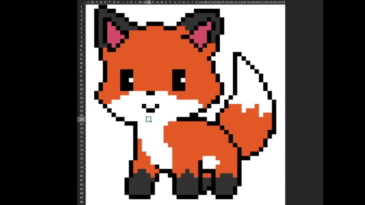 Drawing Fox in Excel (Fast Speed)