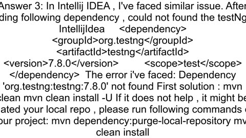 Intellij package orgtestng does not exist