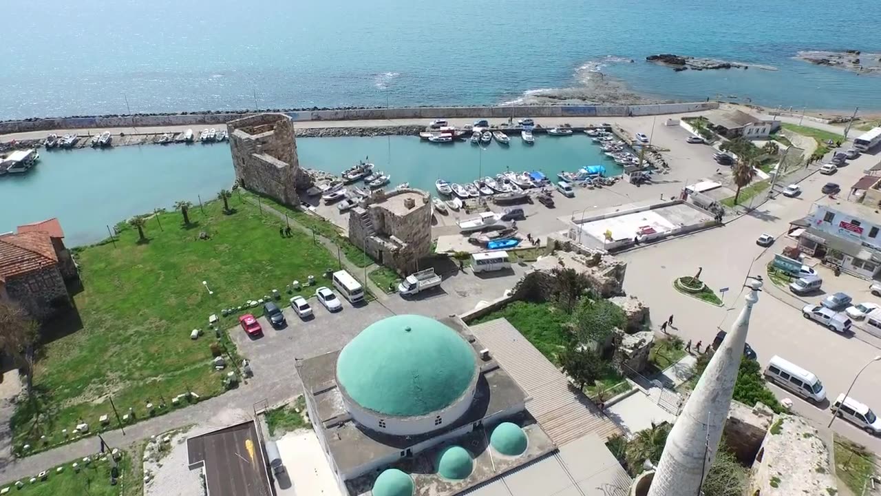 Mosque and marina in the seashore