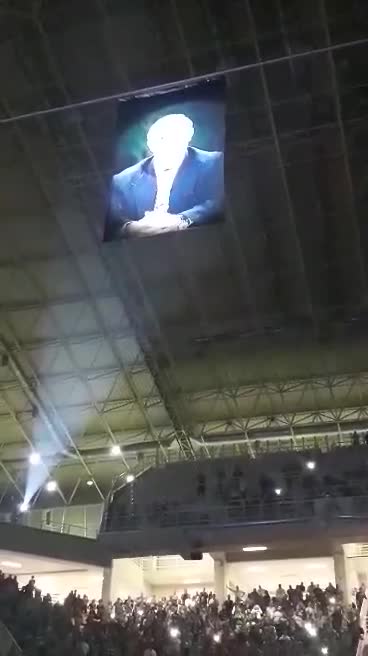 Banner with Pavlos Giannakopoulos at the roof of OAKA