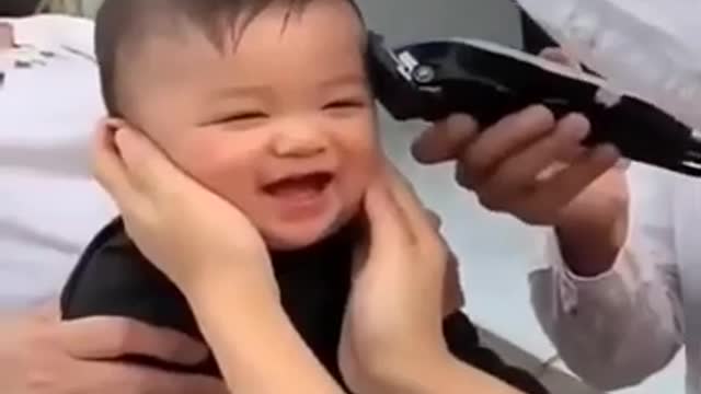 Cute fanny baby's smiling video