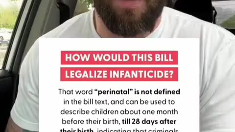 Bill that allows for the termination of infants up to 28 days after birth.