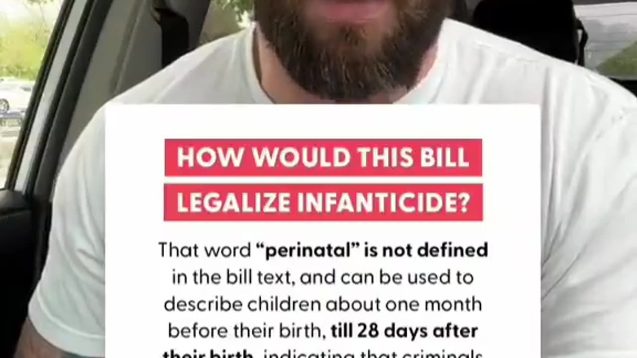 Bill that allows for the termination of infants up to 28 days after birth.