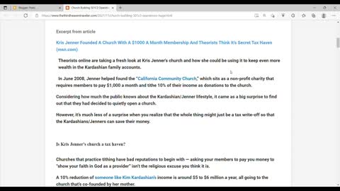 Church Building 501C3 Operations HUGE SCAM - 10 % Tithe