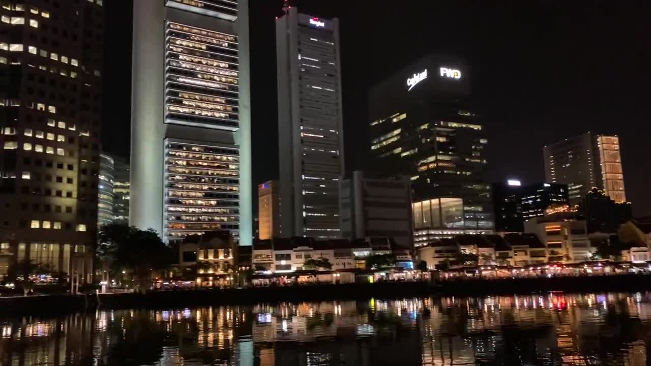 night view in Singapore marine