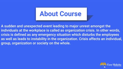 Learn To Manage Crisis In Organisation | Online Certificate Course