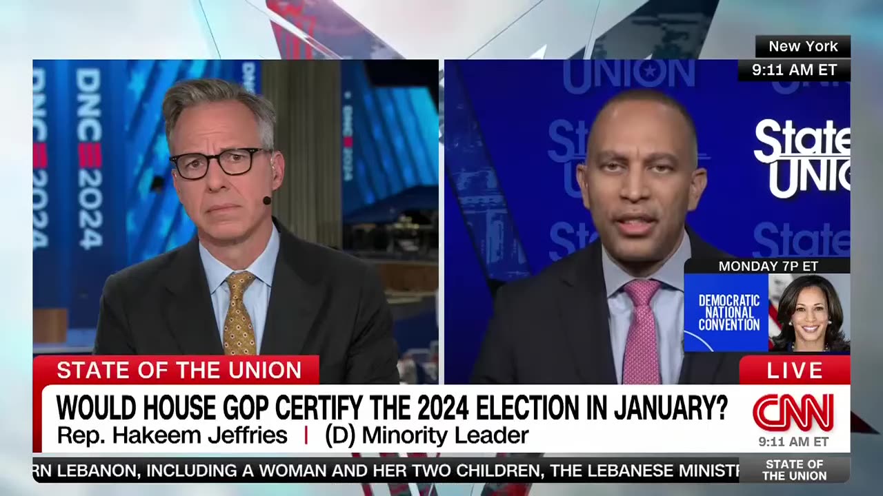 Jeffries not confident a GOP-led House would certify election if Trump loses