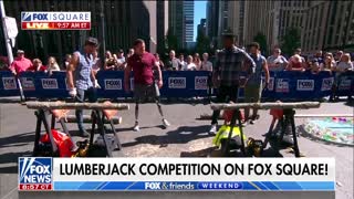 Who will come out on top in lumberjack competition?