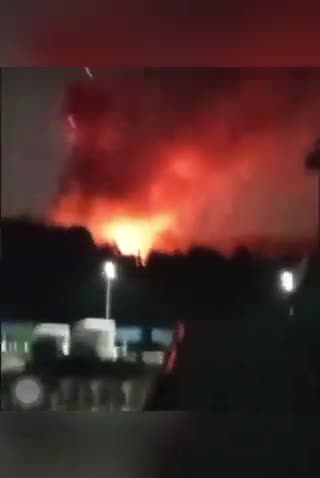 An enormous blast occurred at a military ammunition depot in West Java, Indonesia