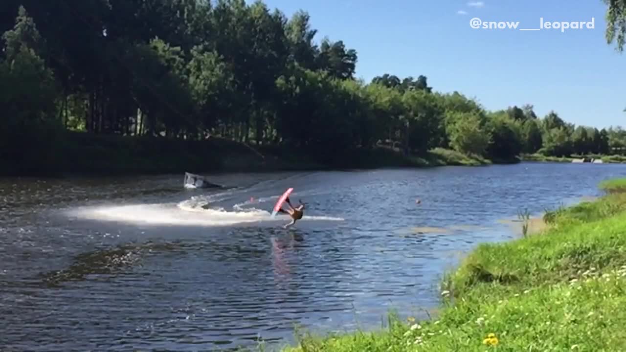 Collab copyright protection - wakeboard upside down flip fail