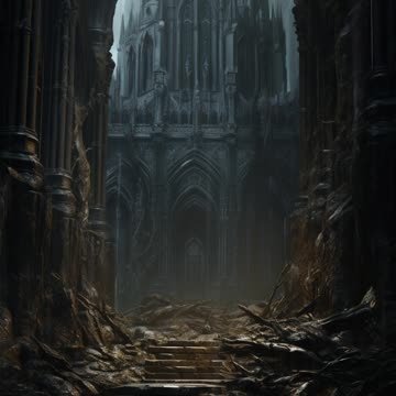 Abandoned Place | Gothic Architecture | Rainy | Gothic Art | Digital Art | AI Art #abandoned #rain