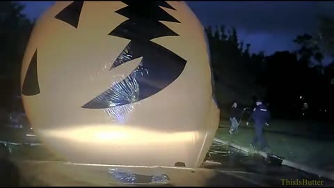 Ohio police officer ‘attacked’ by giant inflatable pumpkin