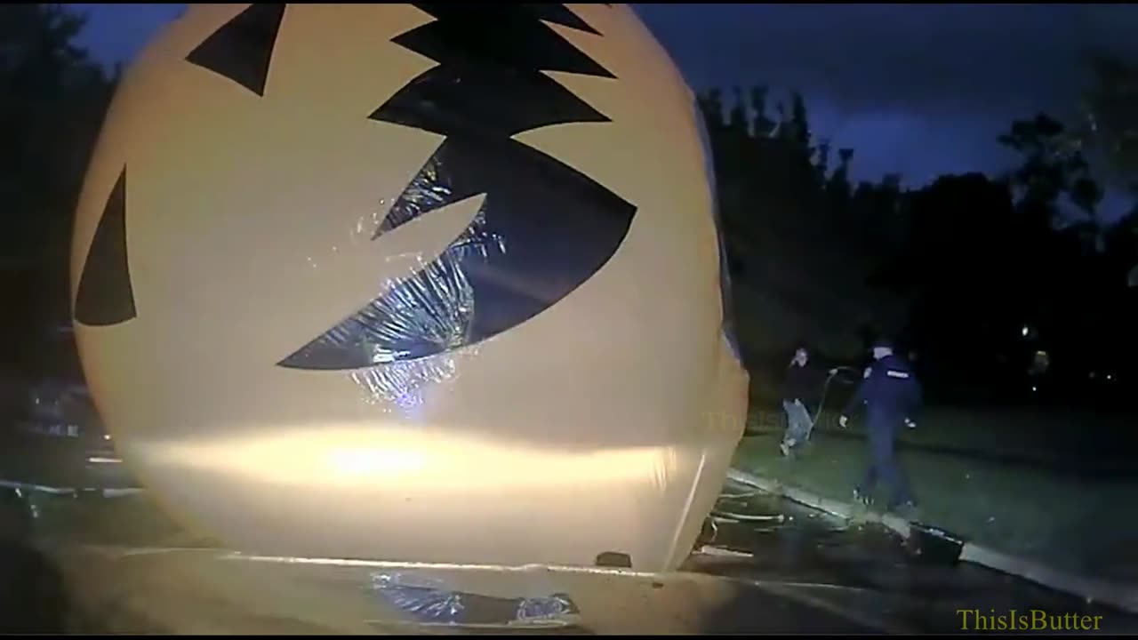 Ohio police officer ‘attacked’ by giant inflatable pumpkin