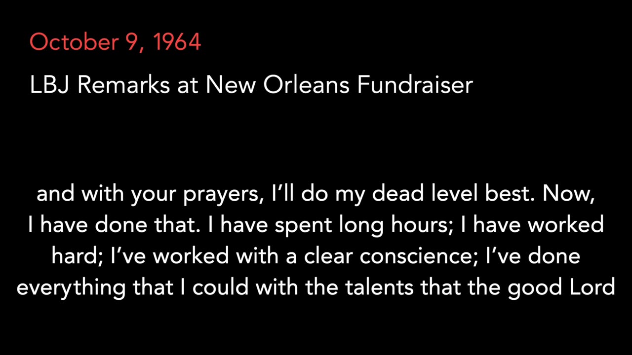 Oct. 9, 1964 | LBJ Remarks in New Orleans