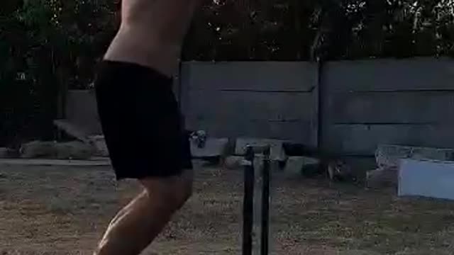 Hurdle jumping with streched legs
