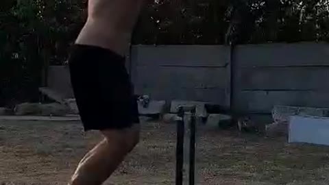 Hurdle jumping with streched legs