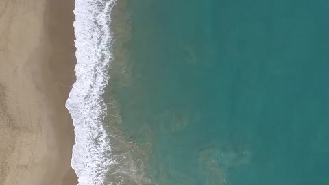 Beach view from a camera mounted on a drone