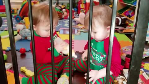 Twins Baby Arguing But Cute