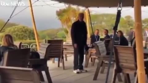 Joe Biden gets lost in the cafeteria during the G7 summit