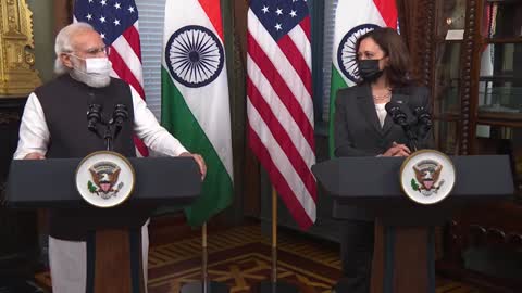 PM Modi, US VP Kamala Harris jointly address the media