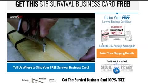 Free Survival Business Card Tool & Free Bonuses