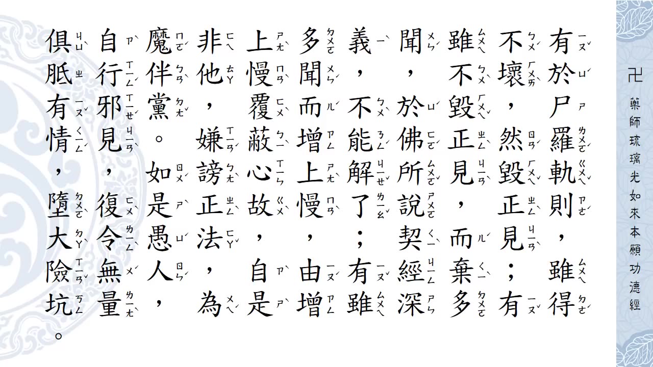 藥師琉璃光如來本願功德經－念誦示範