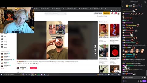 xQc finds himself getting roasted in a TikTok