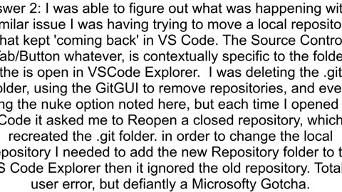 How to remove all traces of an old GitHub repo in Visual Studio Code quotA Git repository was found