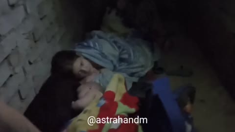 Donetsk. Children in the basement of a residential building