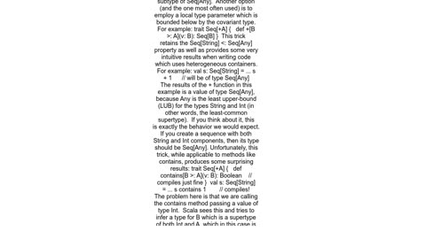 Why does Seq.contains accept type Any rather than the type parameter A