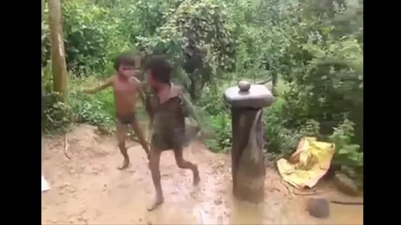 Funny Children Kids Fight Comedy In Village