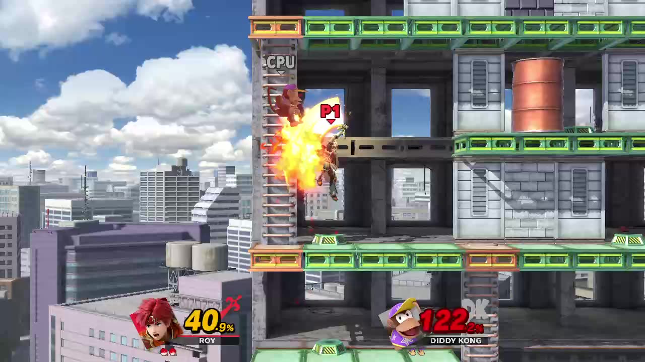 Roy Vs Diddy Kong on Wrecking Crew (Super Smash Bros Ultimate)