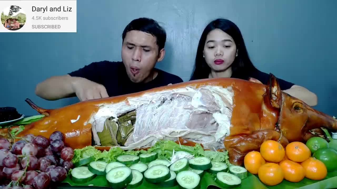 whole lechon pig mukbang