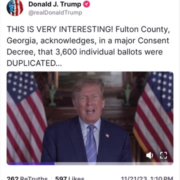 US2020 Election Fulton County Election Fraud 3,600 Duplicate Ballots