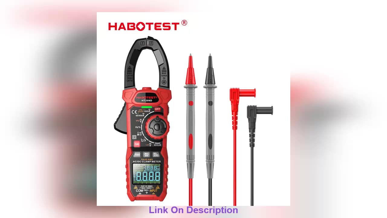 Slide HABOTEST HT208 Digital Clamp Meter 1000A 1000V