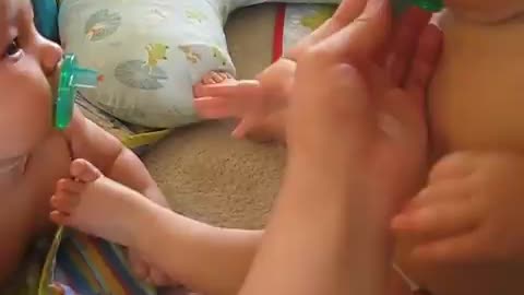 Baby Boy Meets Twins Girls And His Face Says It All 