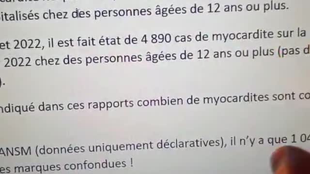 A propos de myocardites gravissimes, troubles du rythme et mécanismes thromboemboliques et décès. Source ANSM, EPIPHARE